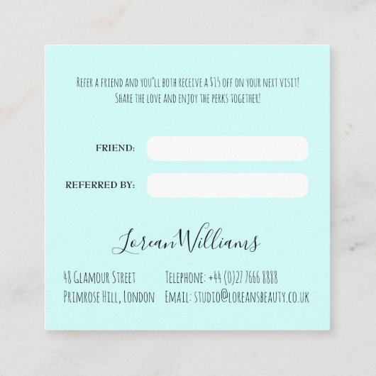 Boho haar bruiloft kapper bloemenromantiek afsprakenkaartje (Achterkant)