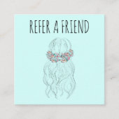 Boho haar bruiloft kapper bloemenromantiek afsprakenkaartje (Voorkant)