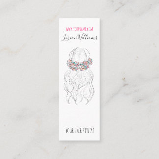 Boho haar bruiloft kapper bloemenromantiek mini visitekaartje