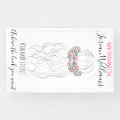 Boho haar bruiloft kapper bloemenromantiek spandoek (Horizontaal)