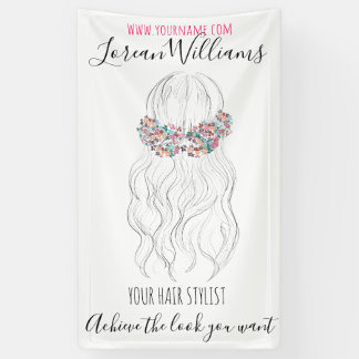 Boho haar bruiloft kapper bloemenromantiek spandoek