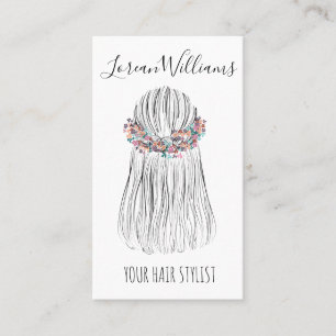 Boho Hair Stylist Bloem Kroon Bruids Kapsel QR Visitekaartje