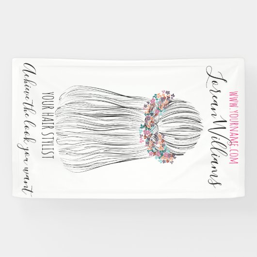 Boho Hair Stylist Bloem Kroon Bruiloft Kapsel Spandoek (Horizontaal)