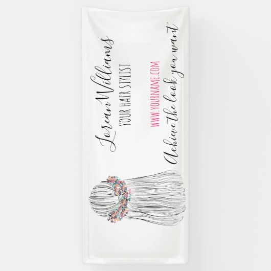 Boho Hair Stylist Bloem Kroon Bruiloft Kapsel Spandoek (Verticaal)