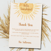 Boho Hallo Sunshine Baby shower Bedankkaart