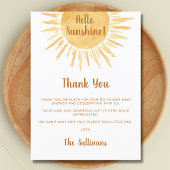 Boho Hallo Sunshine Baby shower Bedankkaart