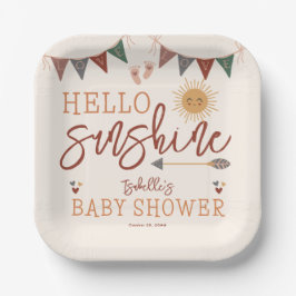 Boho Hallo Sunshine Baby shower Papieren Bordje