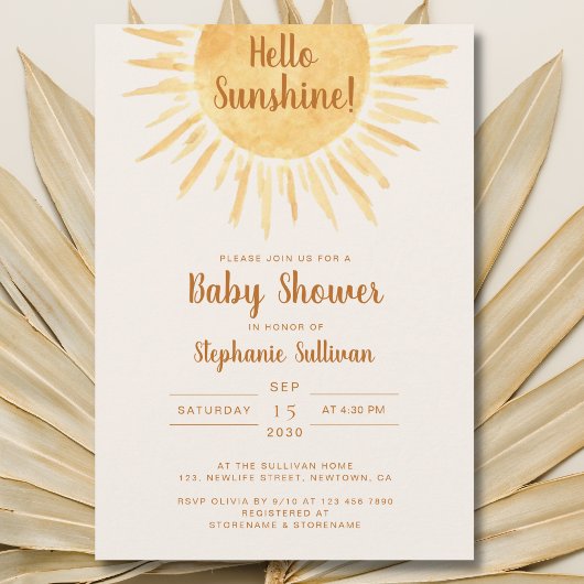 Boho Hallo Sunshine Gender Neutraal Baby shower In Kaart