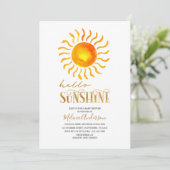 Boho Hallo Sunshine waterverf baby shower Kaart (Staand voorkant)