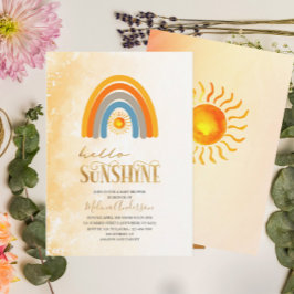 Boho Hallo Sunshine waterverf baby shower Kaart