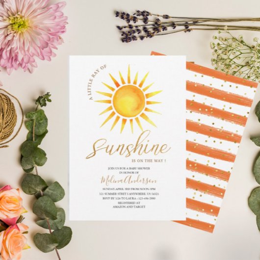 Boho Hallo Sunshine waterverf baby shower Kaart