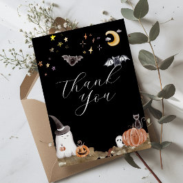 Boho Halloween Baby Borrel Bedankkaart