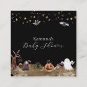 Boho Halloween Baby shower Display Douche Informatiekaartje (Achterkant)