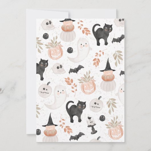 Boho Halloween Baby shower Kaart (Achterkant)