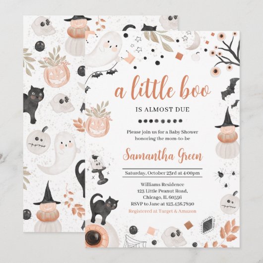 Boho Halloween Baby shower Kaart (Voorkant / Achterkant)