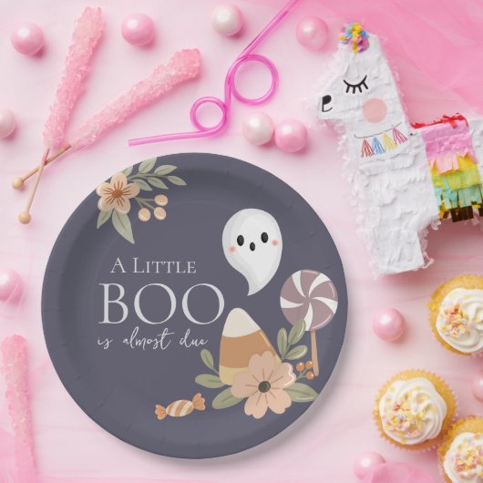 Boho Halloween Baby shower Little Boo - Schattigee Papieren Bordje (Feest)
