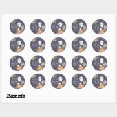 Boho Halloween Baby shower Little Boo - Schattigee Ronde Sticker (Vel)