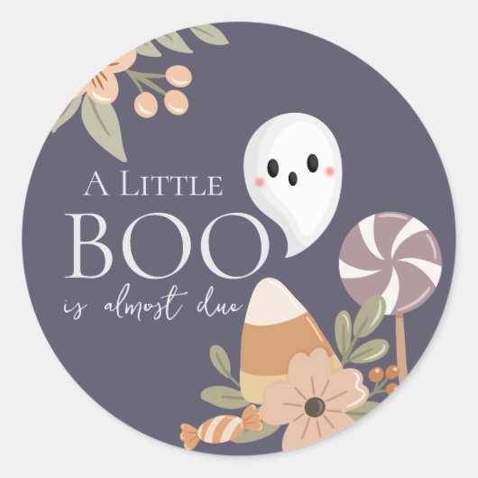 Boho Halloween Baby shower Little Boo - Schattigee Ronde Sticker (Voorkant)