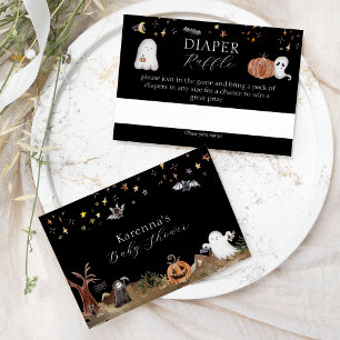 Boho Halloween Baby shower Luier Raffle Informatiekaartje