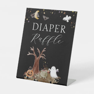 Boho Halloween Baby shower Luier Raffle Reclamebord Met Voetstuk