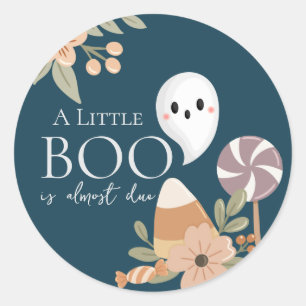 Boho Halloween Baby Shower Schattig Spookje Donker Ronde Sticker