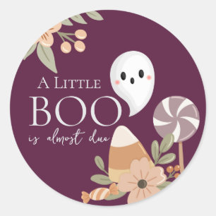 Boho Halloween Baby shower Schattige Ghost Plum Pa Ronde Sticker