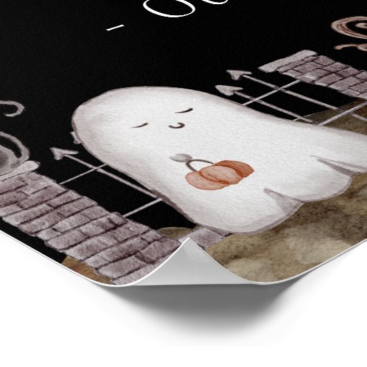 Boho Halloween Baby shower Welkom Poster (Hoek)