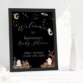 Boho Halloween Baby shower Welkom Poster