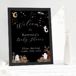 Boho Halloween Baby shower Welkom Poster