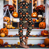 Boho Halloween Bloemenskelet Cottagecore Leggings