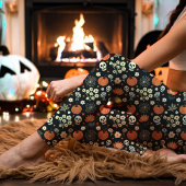 Boho Halloween Bloemenskelet Cottagecore Leggings