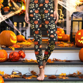 Boho Halloween Bloemenskelet Cottagecore Leggings
