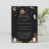 Boho Halloween Genderneutraal Oh Baby shower Kaart (Staand voorkant)
