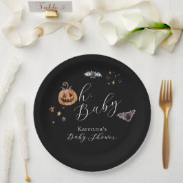 Boho Halloween Genderneutraal Oh Baby shower Papieren Bordje