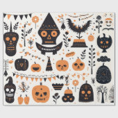 Boho Halloween Leuk Feest Verfraaien Cadeaupapier (Vlak)