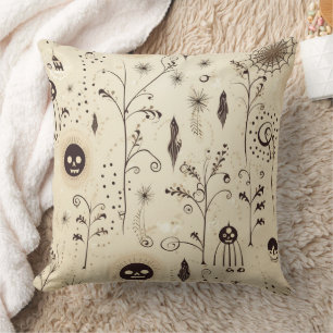 Boho Halloween Masks & Botanische wervelingen Patr Kussen