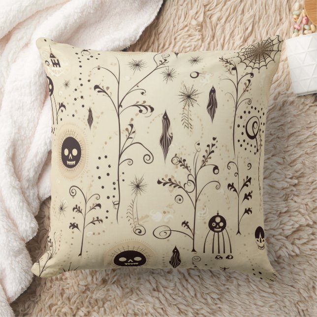Boho Halloween Masks & Botanische wervelingen Patr Kussen (Deken)