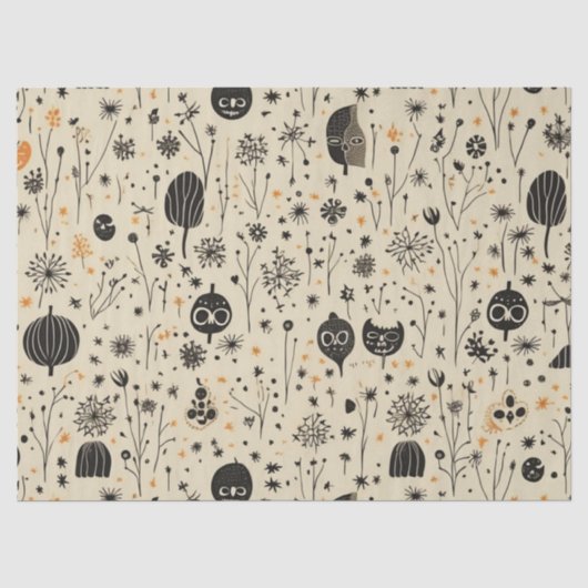 Boho Halloween Naadloos Patroon Tissuepapier (Voorkant)