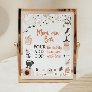 Boho Halloween Neutraal Little Boo Momosa Bar Bord Poster