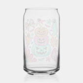 Boho Halloween Pompoen Geest Blikvorm Glas (Voorkant)