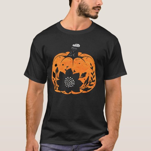 Boho Halloween Pumpkin Art Oktober Spooky Veg Carv T-shirt (Voorkant)
