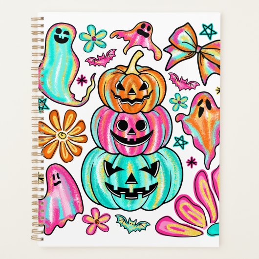 Boho Halloween Pumpkin Ghost Planner (Voorkant)