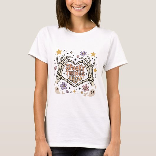 Boho Halloween Skelet Hand T-shirt (Voorkant)