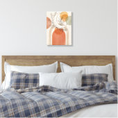 Boho Halve Maan en Olijftak Canvas Afdruk (Insitu (Slaapkamer))