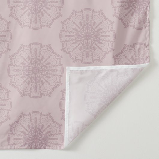 Boho Hand Drawn Mandala Art Blush Muted Pink Wandkleed (Detail)