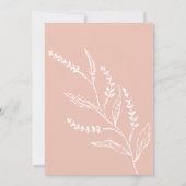 Boho Hand-drawn Wildflower Blush Pink Baby Shower Kaart (Achterkant)