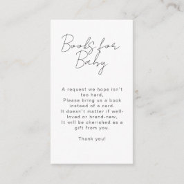 Boho Hand-drawn Wildflower Books For Baby Shower Informatiekaartje