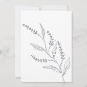 Boho Hand-drawn Wildflower White Grey Baby Shower Kaart (Achterkant)