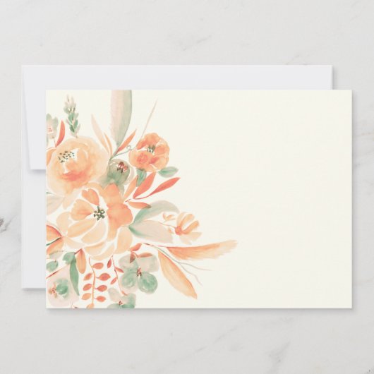 Boho Hand geschilderd Terracotta Bloemen Bruids Lu Kaart (Achterkant)