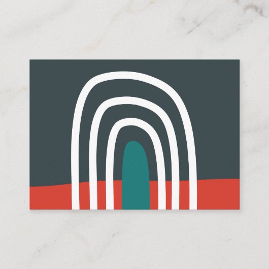 Boho hand getekende regenboogkunst visitekaartje (Voorkant)